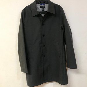 Claiborne Over Coat Medium Black Button Up